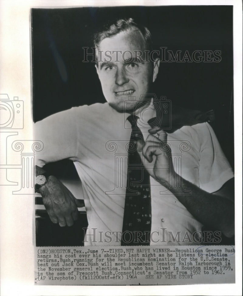 Load image into Gallery viewer, 1964 Press Photo Government - George Bush Wins Republican nomination for Senator
