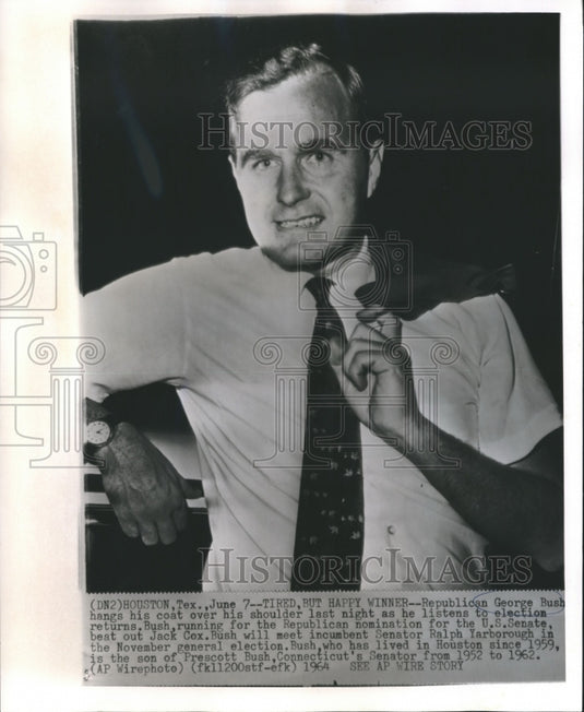 1964 Press Photo Government - George Bush Wins Republican nomination for Senator