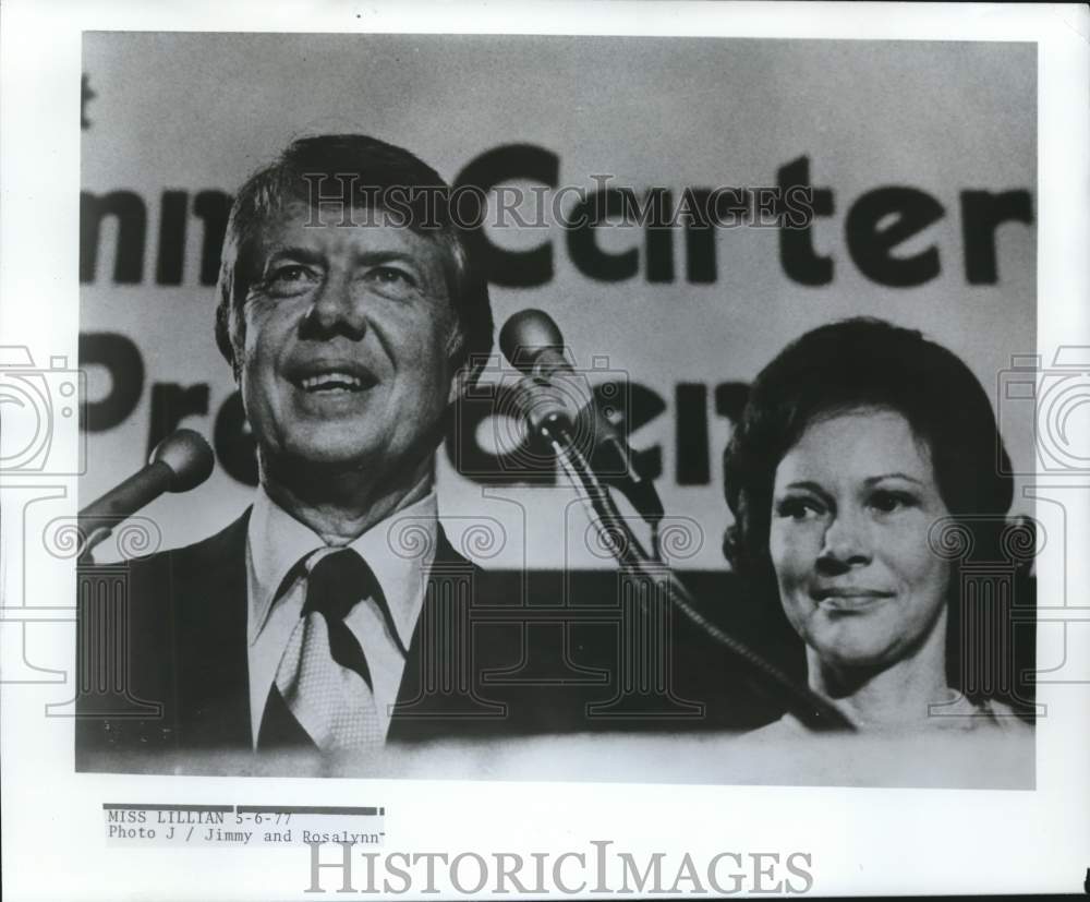 1977 Press Photo Jimmy and Rosalynn Carter - nox09269- Historic Images