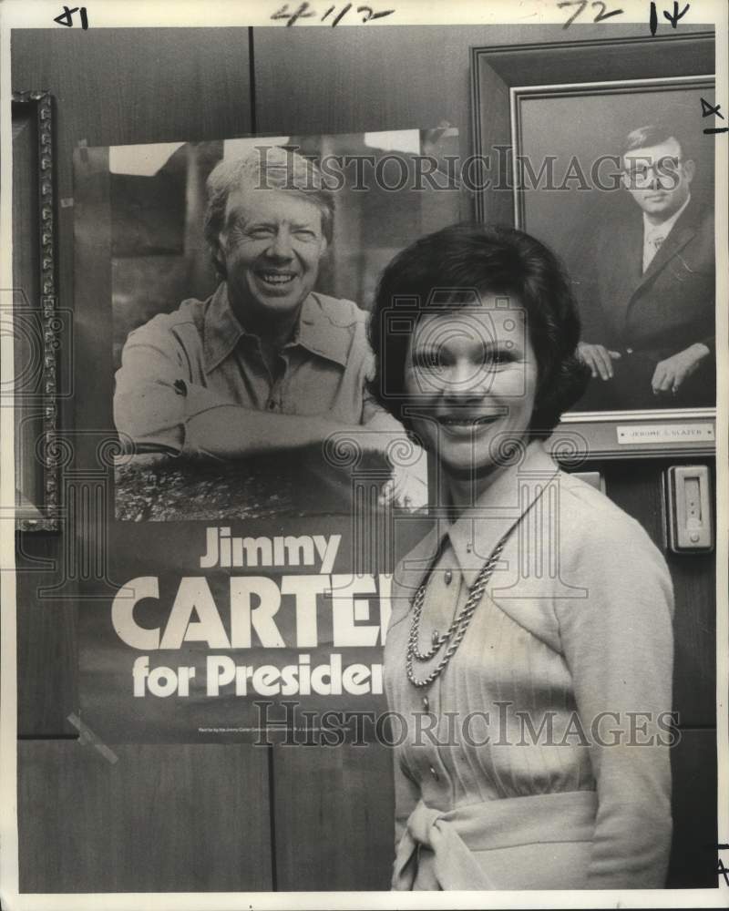 1976 Press Photo First Lady of Georgia, Rosalynn Carter at New Orleans airport.- Historic Images