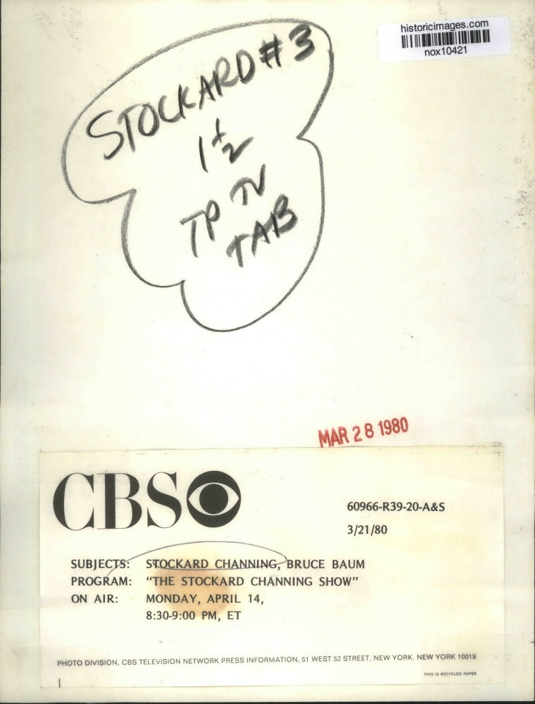 1980 Press Photo Actor Bruce Baum on the Stockhard Channing Show with Stockhard