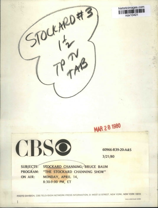 1980 Press Photo Actor Bruce Baum on the Stockhard Channing Show with Stockhard