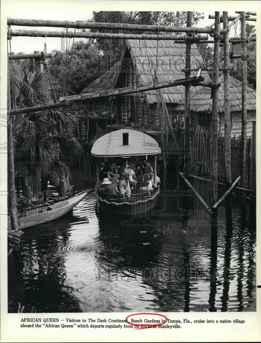 1983 Press Photo River Tour at Busch Gardens, Tampa, Florida - nox10570