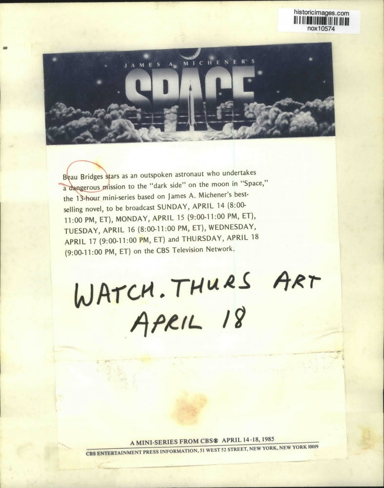 Load image into Gallery viewer, Press Photo Actor Beau Bridges Stars in Space - nox10574
