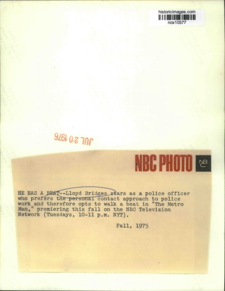 1975 Press Photo Actor Lloyd Bridges as a Police Officer in The Metro Man