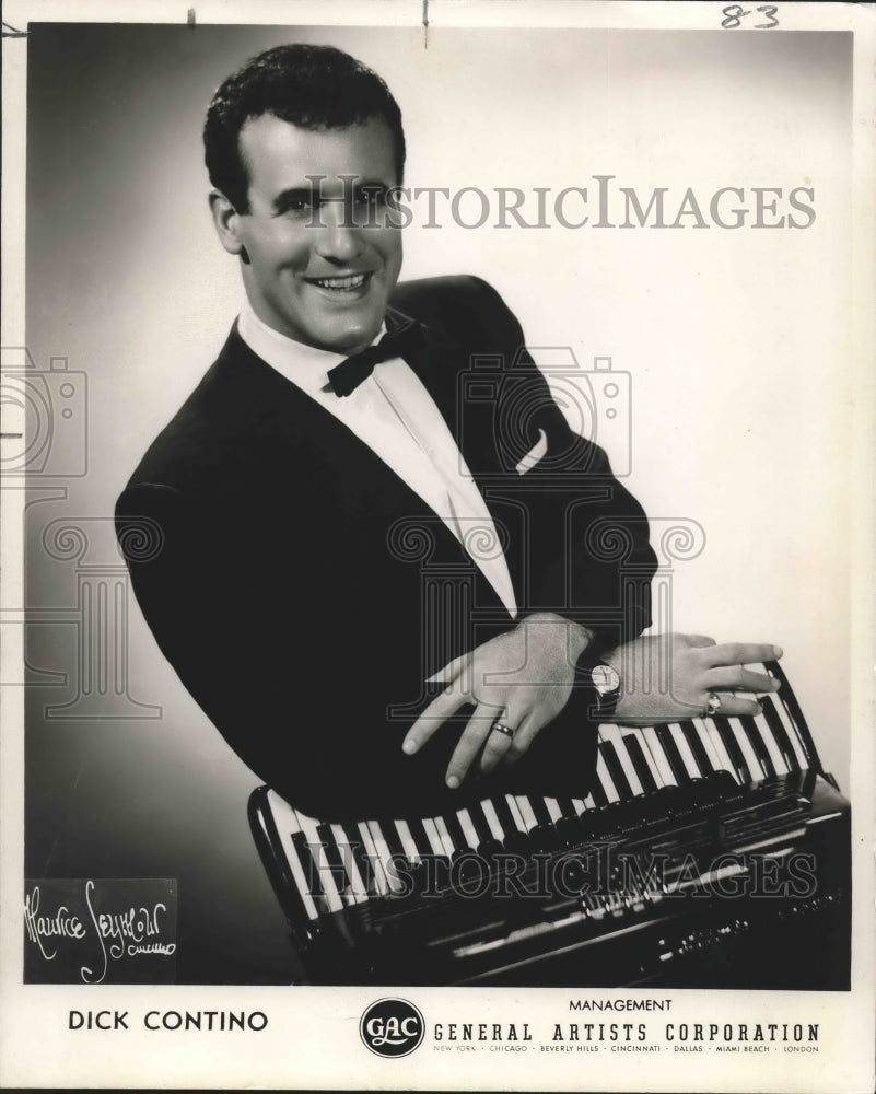 1957 Press Photo Dick Contino, Musician