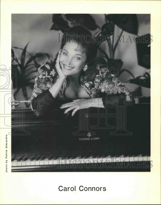 1994 Press Photo Carol Connors Poses With Piano