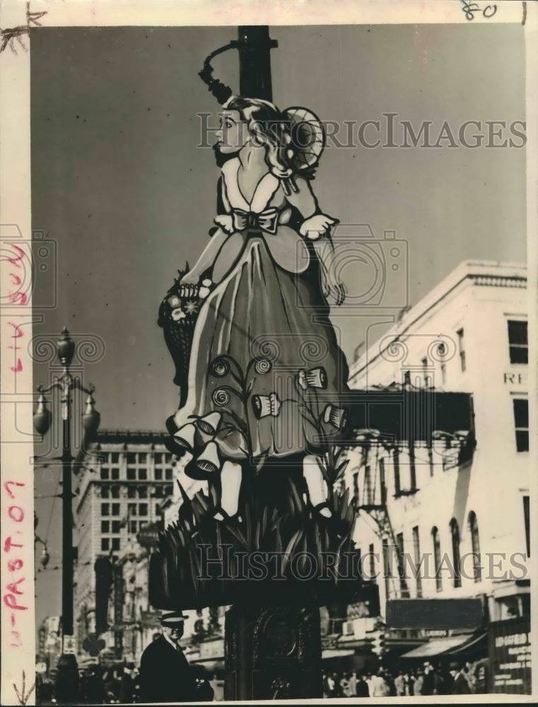 1940 Press Photo New Orleans - Nursery Rhyme Greetings Along Canal Street
