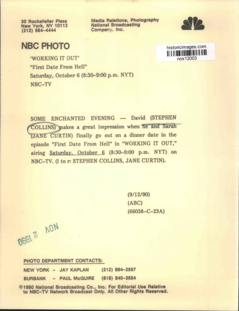 1990 Press Photo Actor Stephen Collins & Actor Jane Curtin in Working It Out