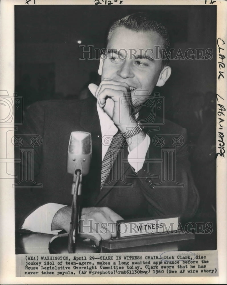 Load image into Gallery viewer, 1960 Press Photo Disc Jockey Dick Clark at House Legislative Oversight Committee
