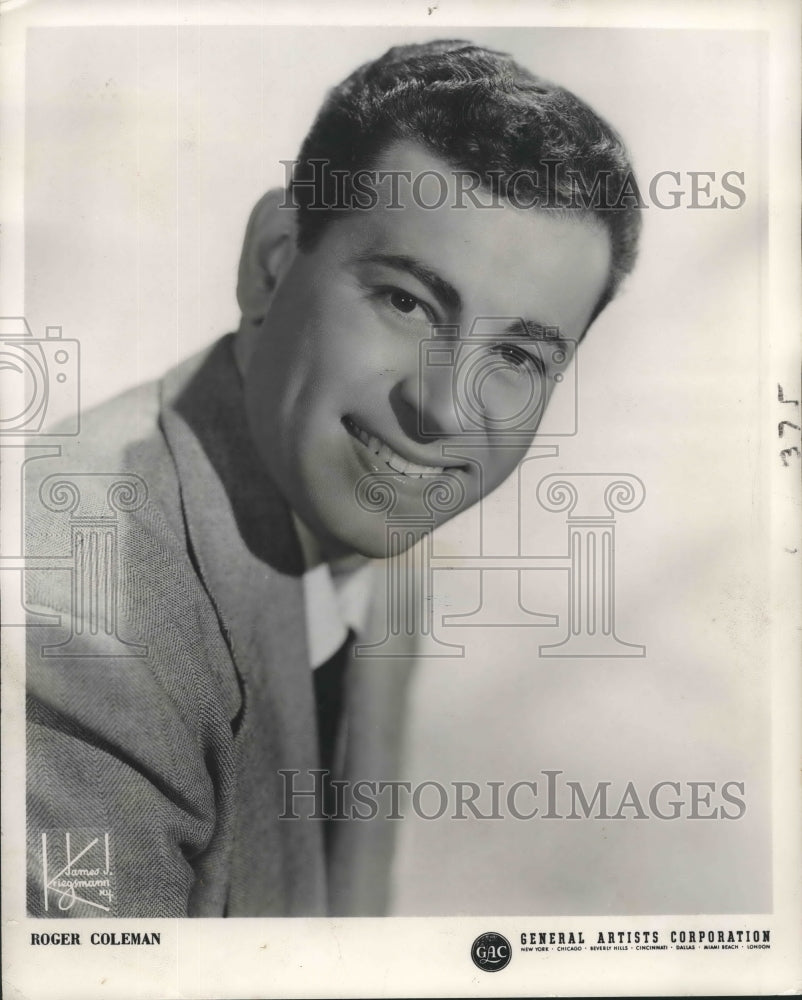 1958 Press Photo Roger Coleman, popular young singer