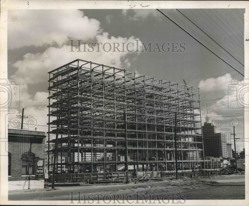 1955 Press Photo Framework for new City Hall building in New Orleans, Louisiana