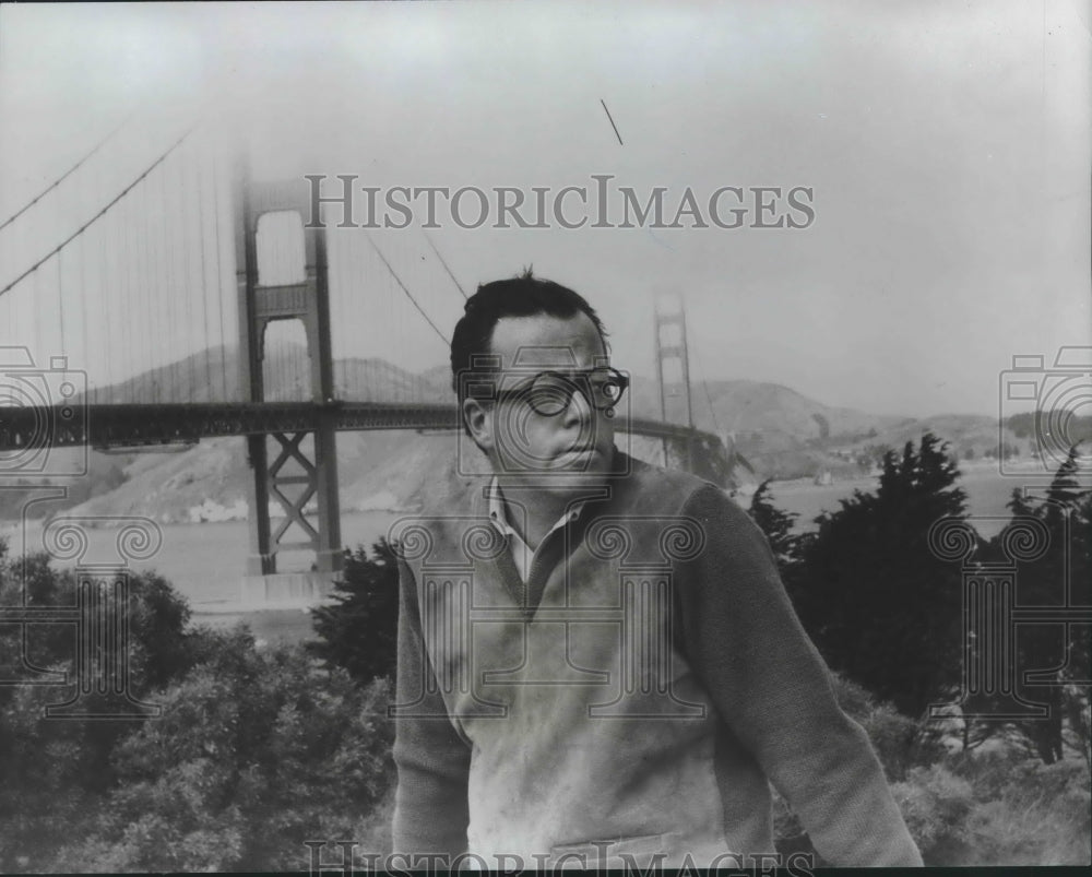 1965 Press Photo "Golden Gate: Biography of a Bridge" - Author Allen Brown