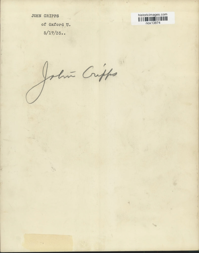 1935 Press Photo John Cripps of Oxford University - nox13874
