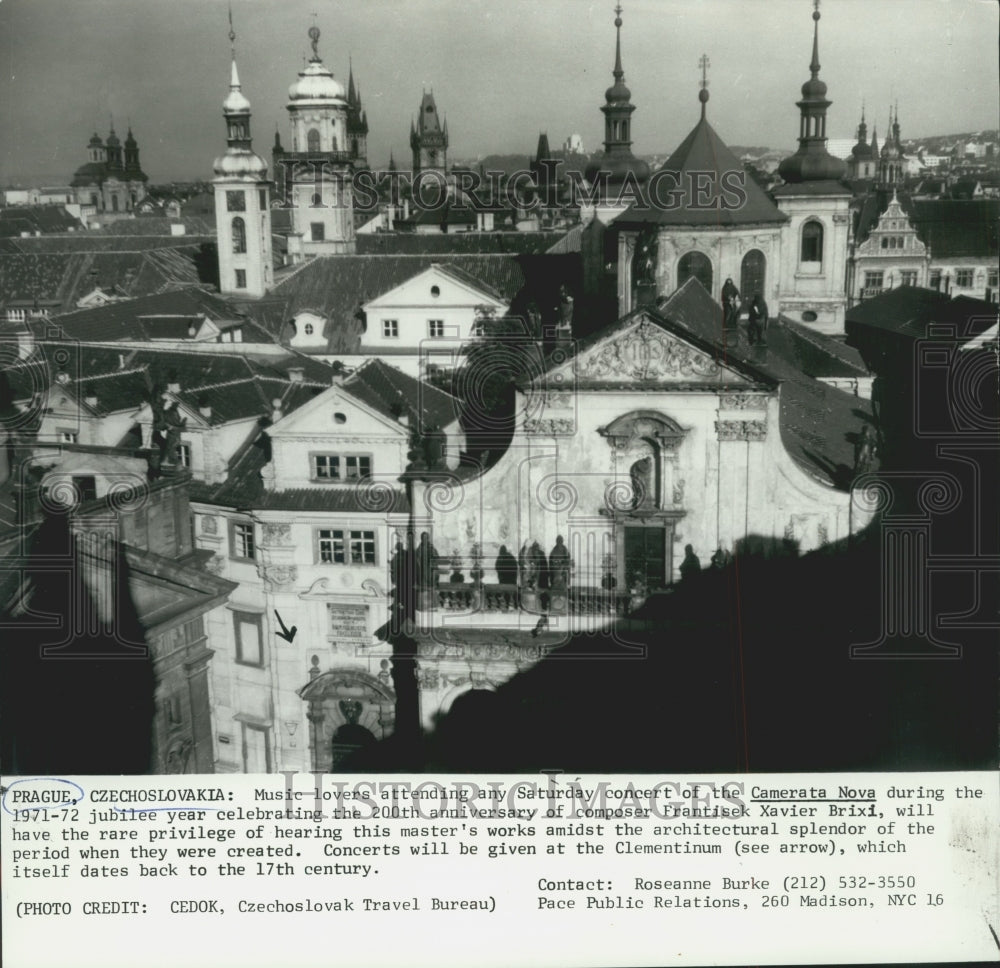 1971 Press Photo Clementinum at the Camerata Nova Concert on 200th Anniversary