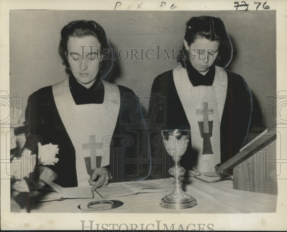 1949 Press Photo Two Women Ordained as Priests in Czechoslovakia- Historic Images