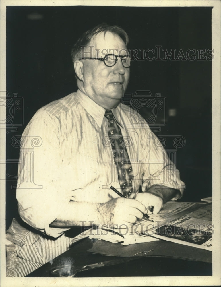 1941 Press Photo Major James E. Crown, Veteran editor of the New Orleans States