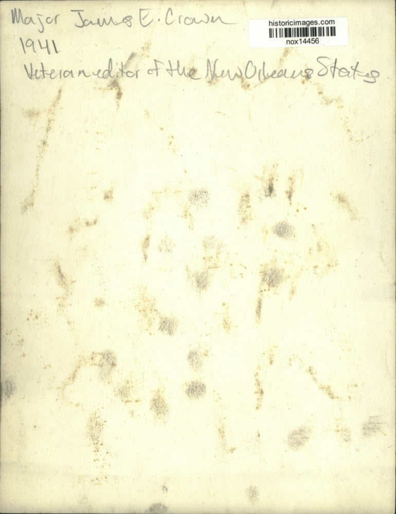 1941 Press Photo Major James E. Crown, Veteran editor of the New Orleans States