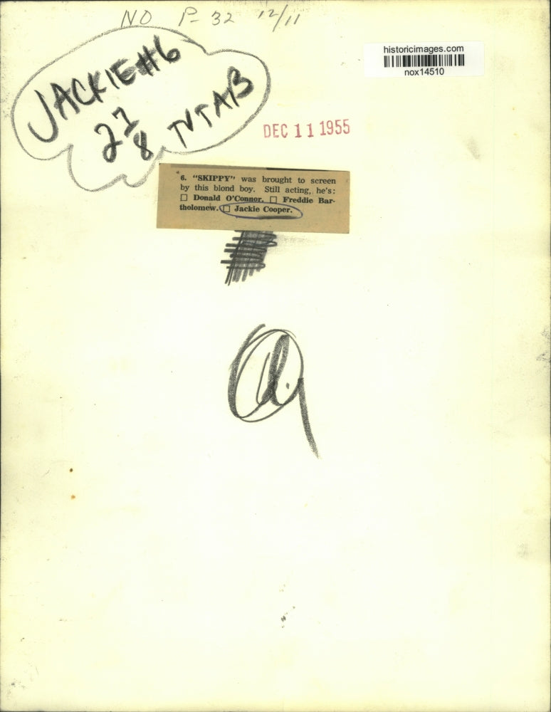 1931 Press Photo Child Actor Jackie Cooper in "Skippy" - nox14510