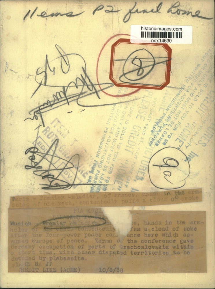 1938 Press Photo French Premier Edouard Daladier - nox14630