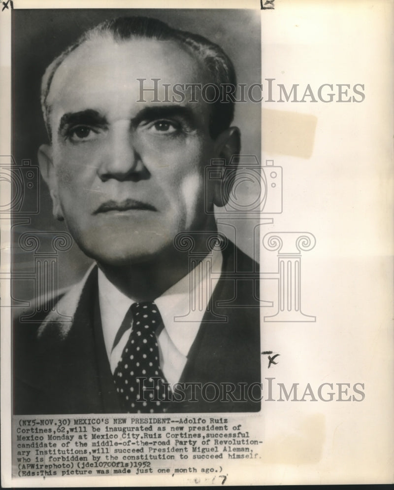 Load image into Gallery viewer, 1952 Press Photo President of Mexico, City Adolfo Ruiz Cortines - nox14696
