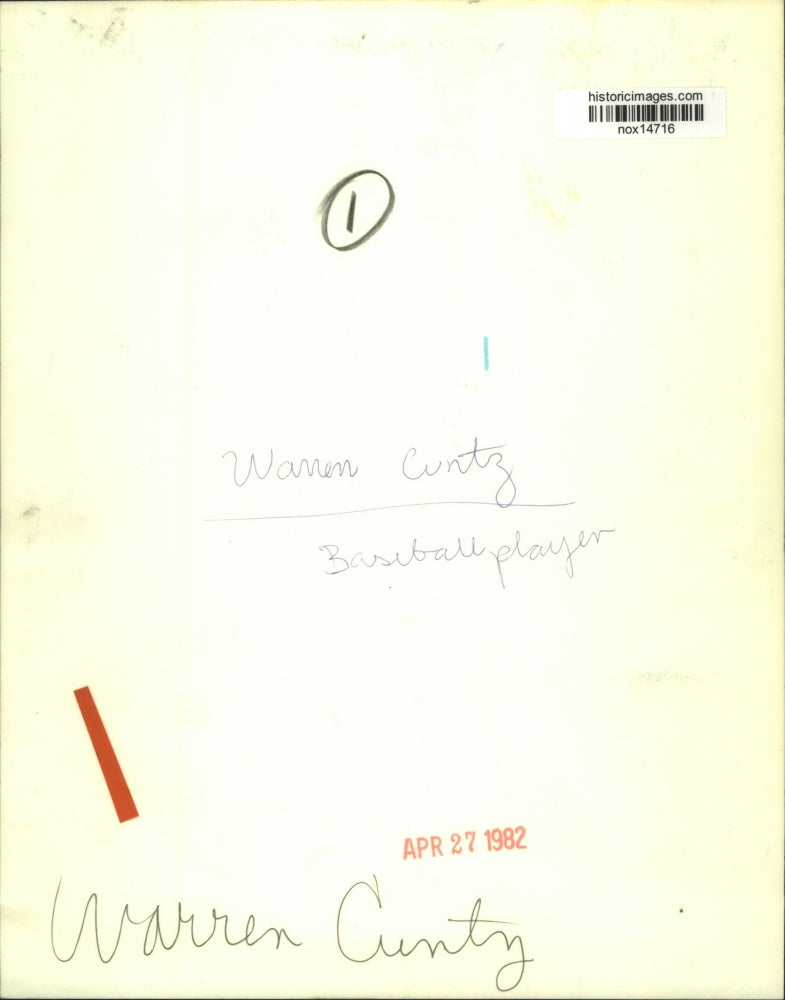 1982 Press Photo Baseball Player Warren Cuntz - nox14716