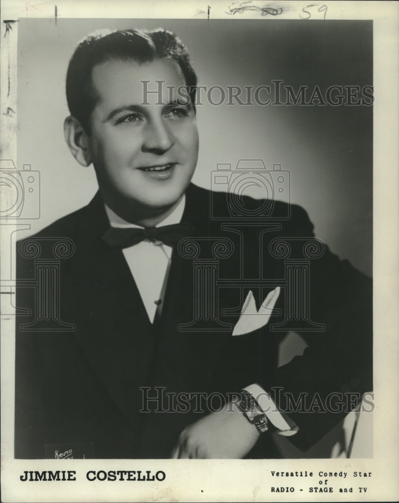 1954 Press Photo Jimmie Costello, Comic, Mimic and Pianist - nox14756