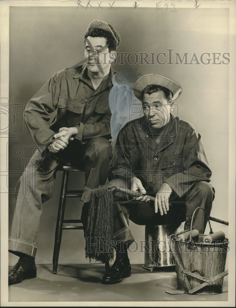 Load image into Gallery viewer, 1955 Press Photo Hal March, Tom D'Andrea in "The Soldiers" - nox14842
