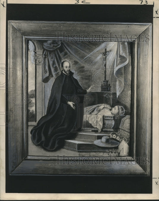 1967 Press Photo Saint Francis Borgia, 18th century Spanish Colonial Painting