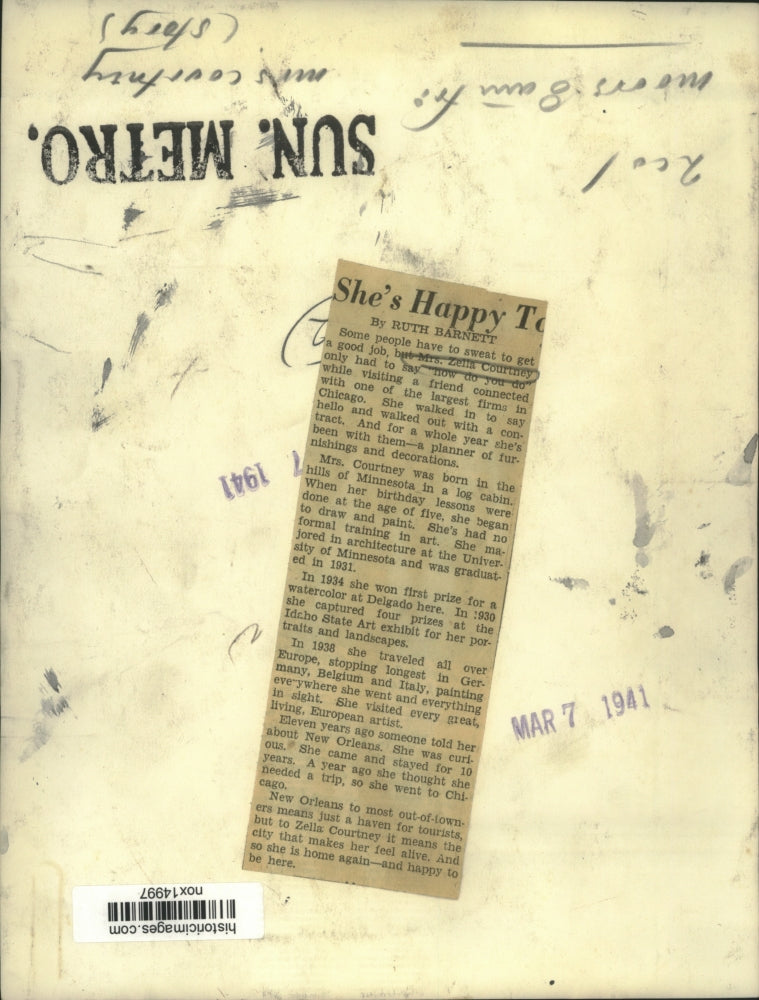 1941 Press Photo Mrs. Zella Courtney, Furnishings and Decorations Planner