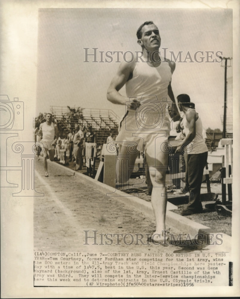 1956 Press Photo Tom Courtney Runs 800 Meters in All-Army Championship