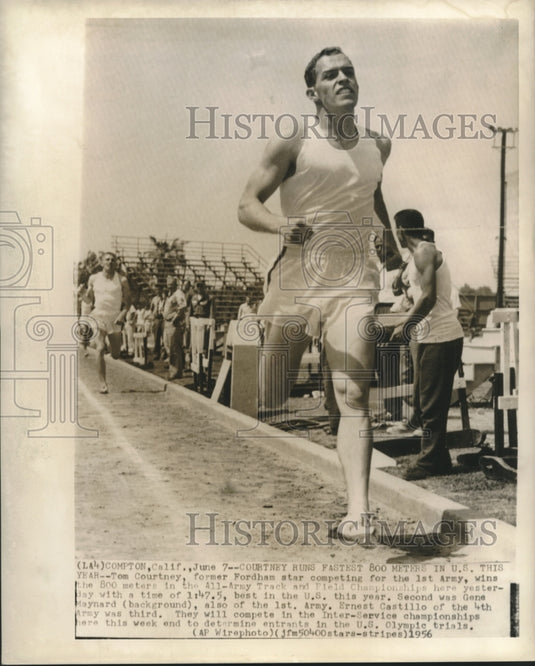 1956 Press Photo Tom Courtney Runs 800 Meters in All-Army Championship