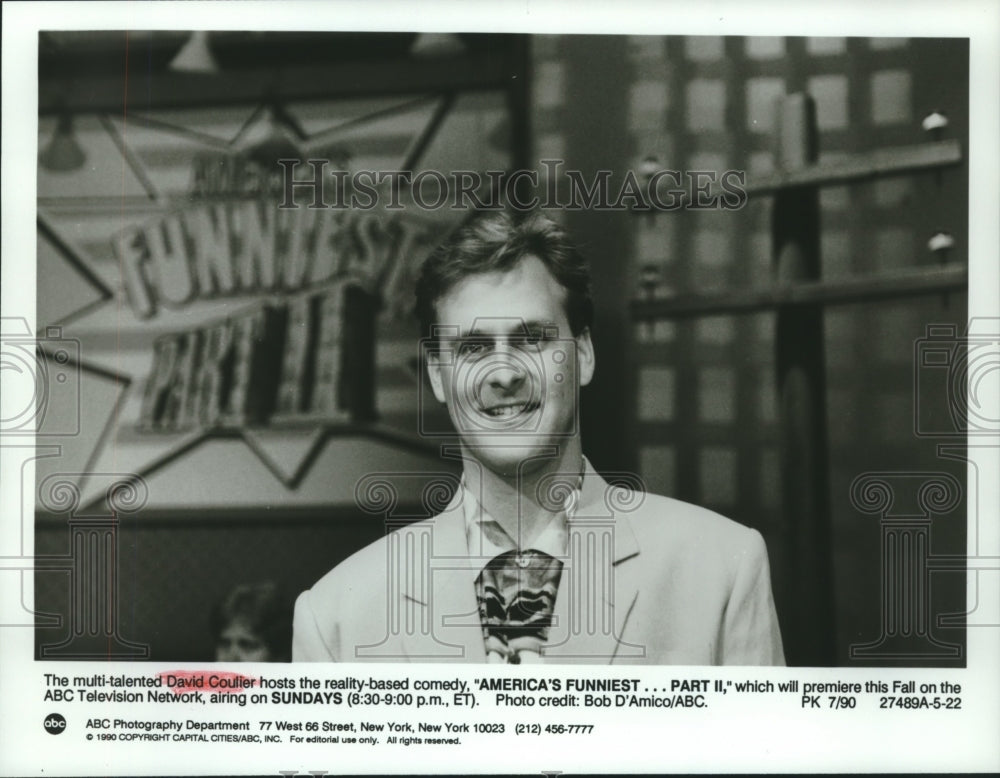 1990 Press Photo David Coulier to host "America's Funniest... Part II"