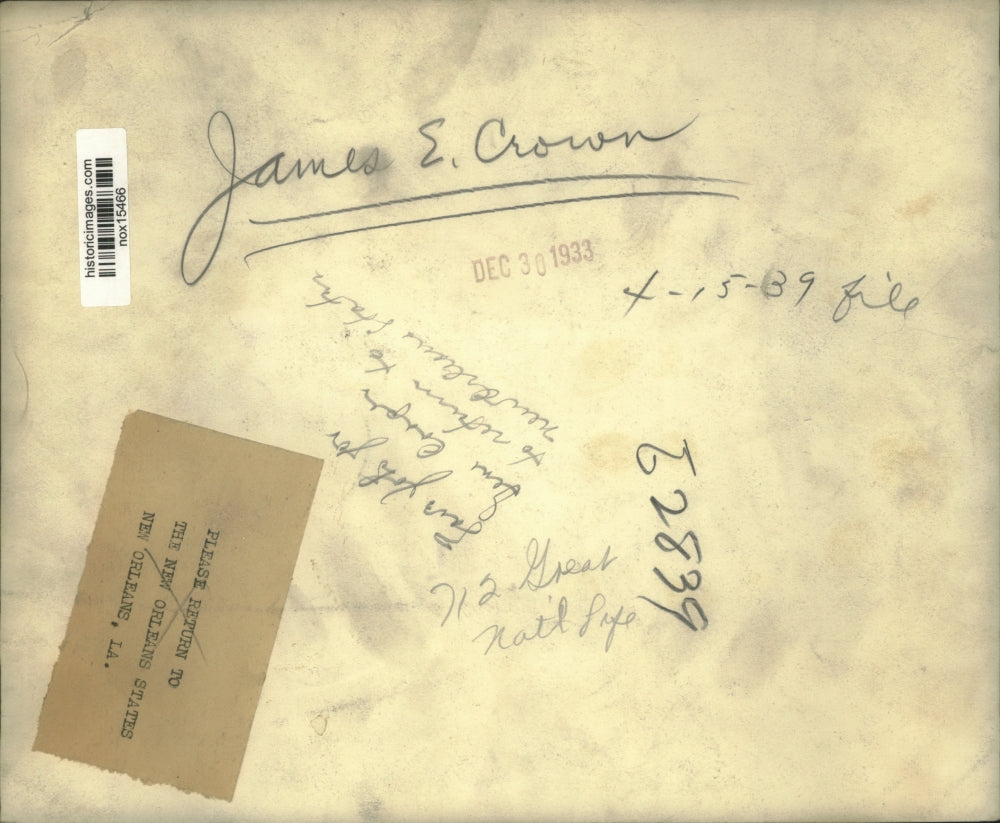 1933 Press Photo James E. Crown, New Orleans - nox15466