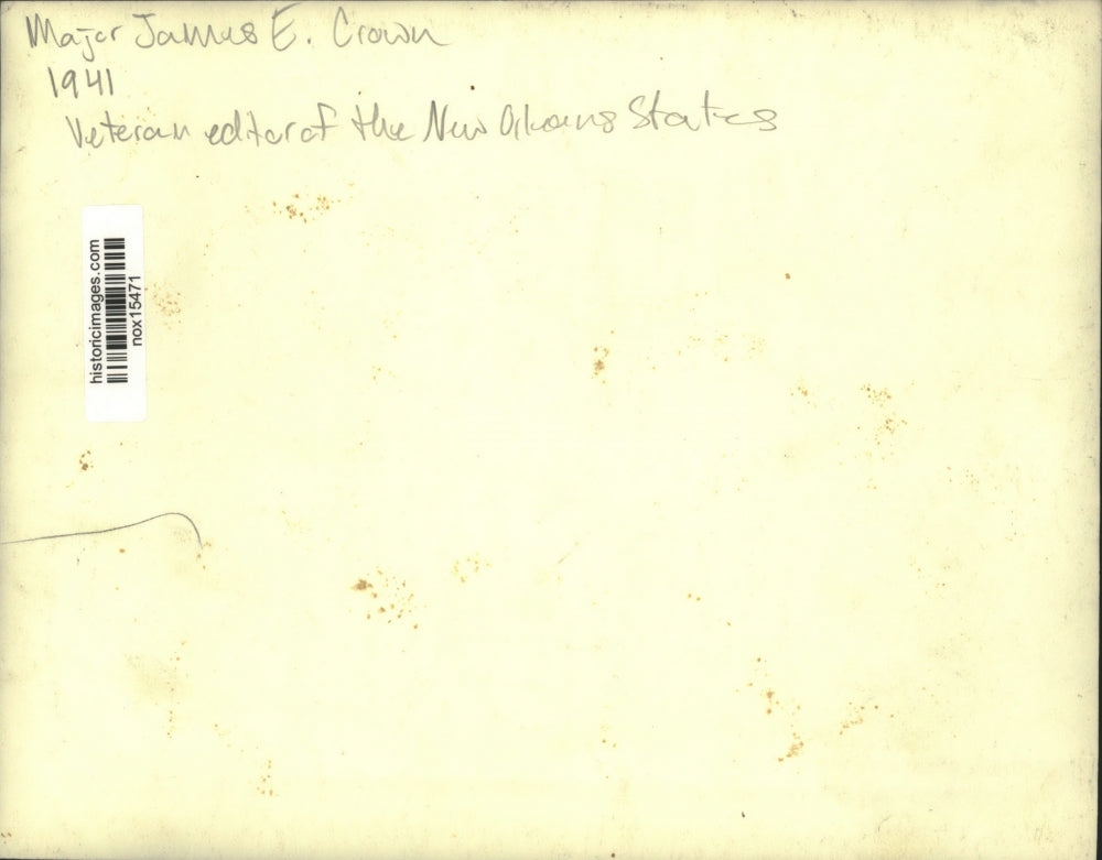 1941 Press Photo Major James E. Crown, Veteran Editor of the New Orleans States