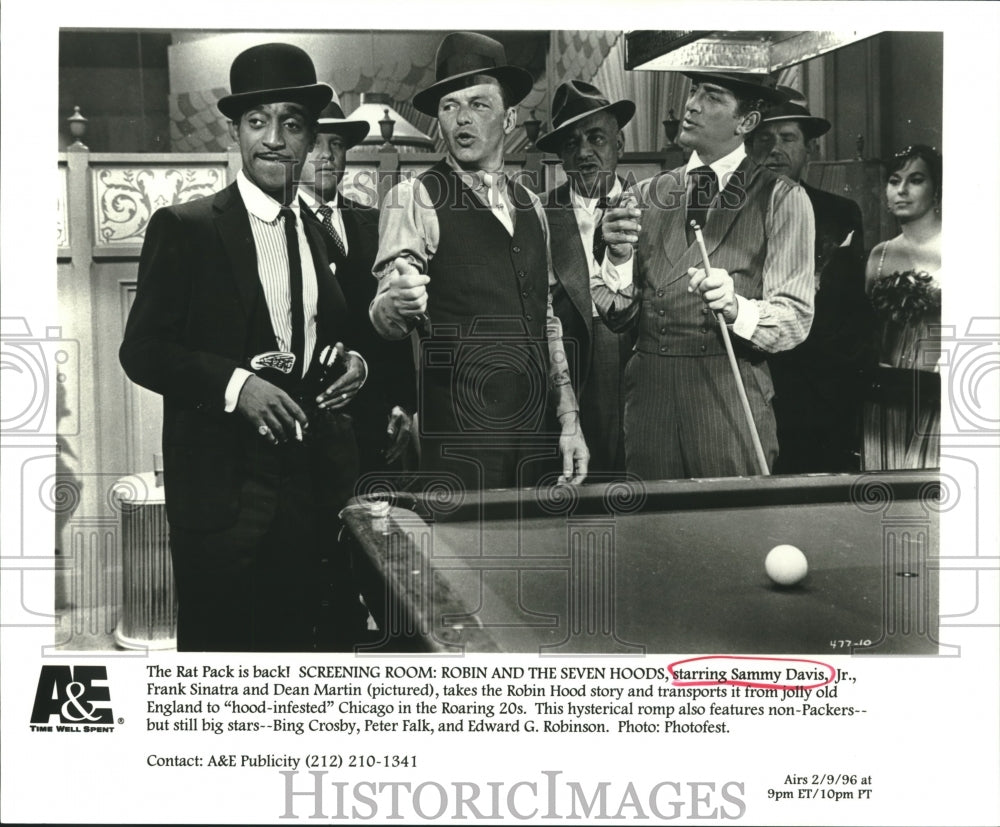1996 Press Photo Bing Crosby, Peter Falk and Edward G. Robinson in Robin Hood