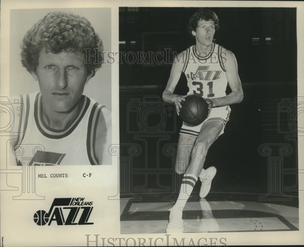 1975 Press Photo New Orleans Jazz Basketball Player Mel Counts - nox15734