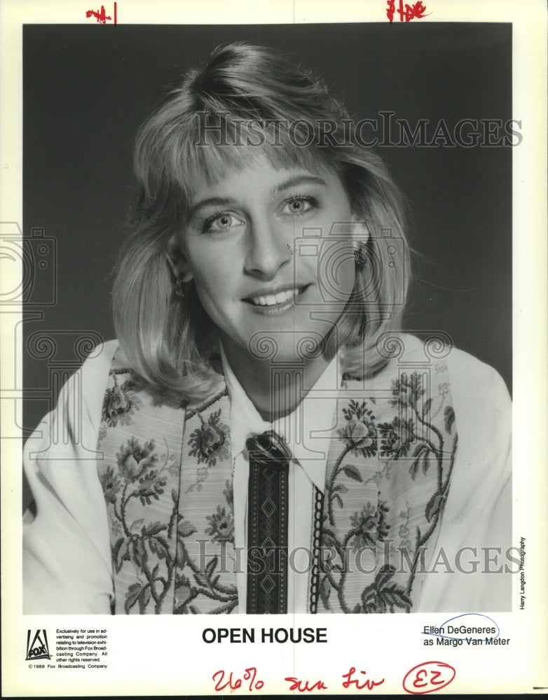 1989 Press Photo Ellen DeGeneres as Margo Van Mater, "Open House" - nox15885