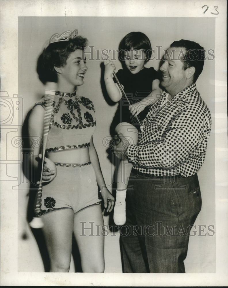 1956 Press Photo The Dargis family, with batons - nox16089- Historic Images