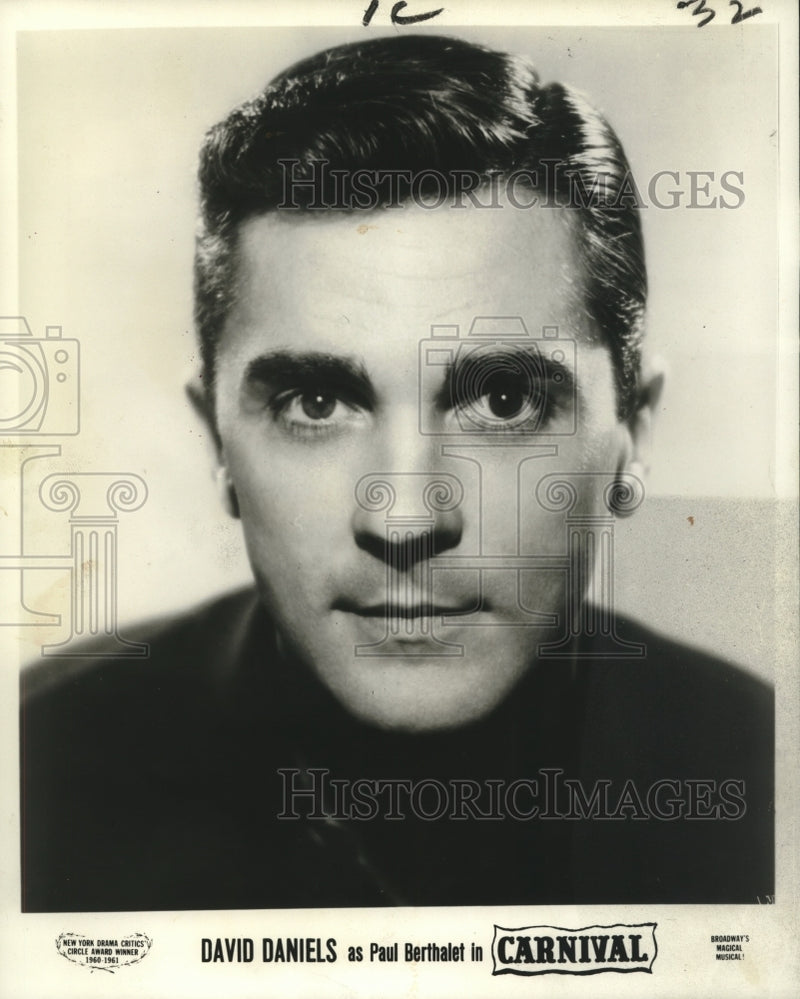 Load image into Gallery viewer, 1963 Press Photo David Daniels as Paul Berthalet in "Carnival" - nox16298
