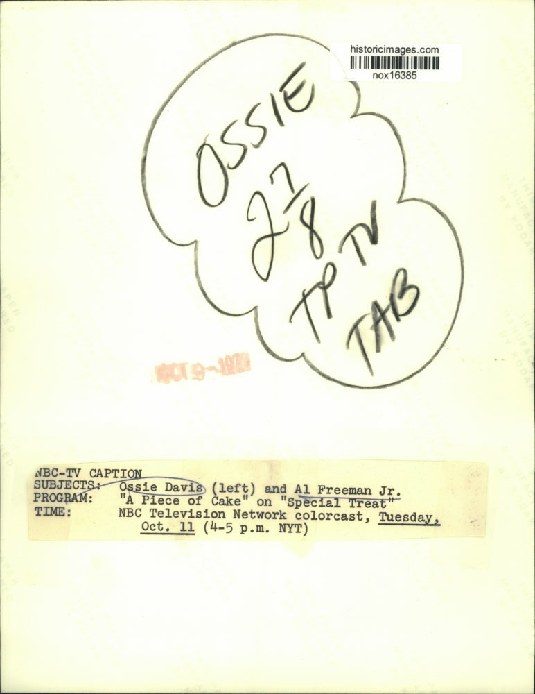 1976 Press Photo Ossie Davis and Al Freeman Jr., "A Piece of Cake" - nox16385