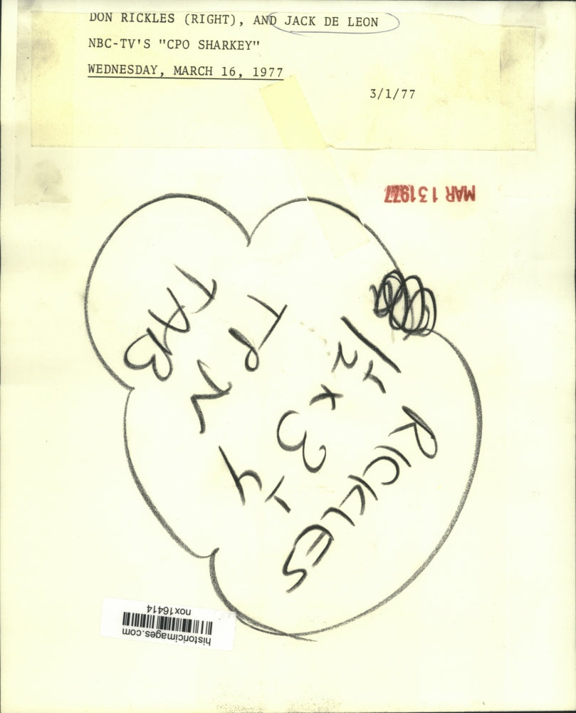 1977 Press Photo Don Rickles and Jack De Leon on NBC-TV's "CPO Sharkey"