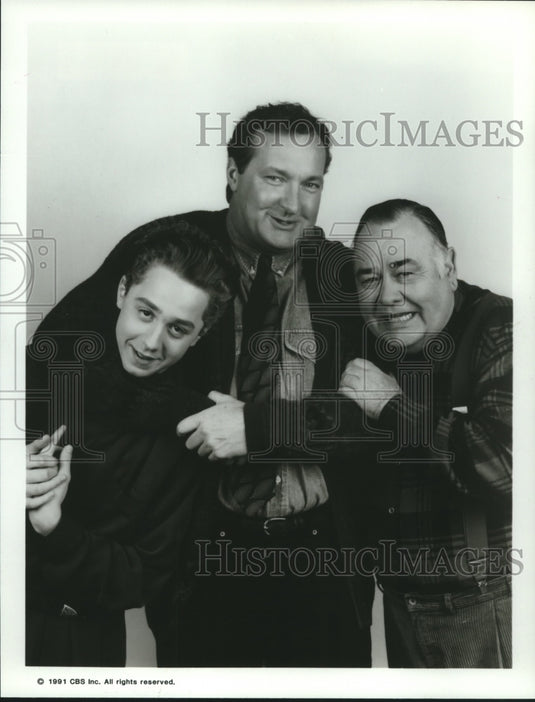 1991 Press Photo Randy Quaid, Jonathan Winters, Vonni Ribisi in Davis Rules Show