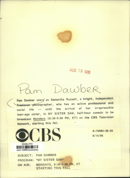 1986 Press Photo Pam Dawber stars as Samantha Russell, in My Sister Sam on CBS