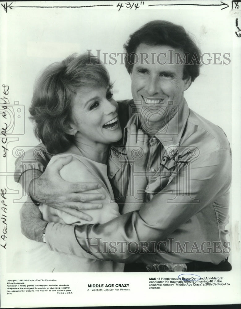 1980 Press Photo Bruce Stern and Ann-Margret, "Middle Age Crazy" - nox16513