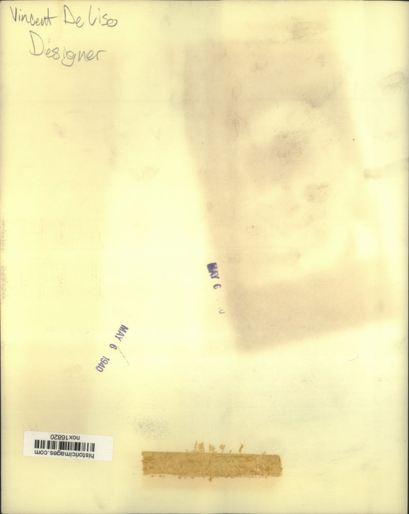 1940 Press Photo Designer Vincent De Liso - nox16820