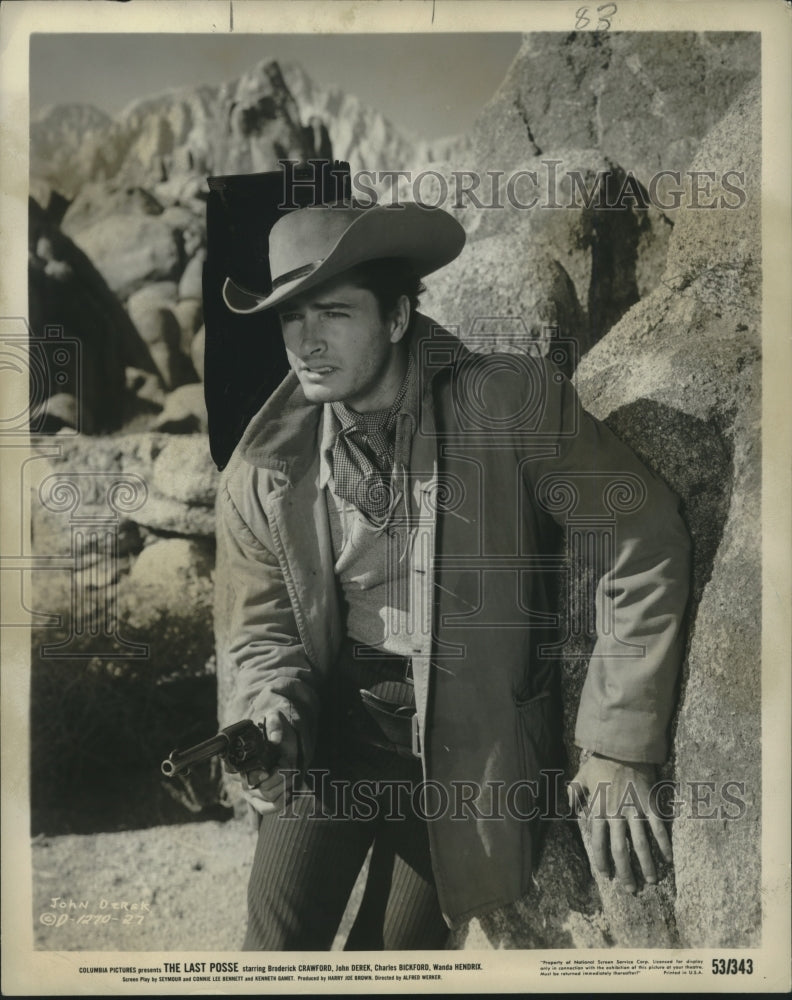 Load image into Gallery viewer, 1953 Press Photo John Derek, "The Last Posse" - nox17168
