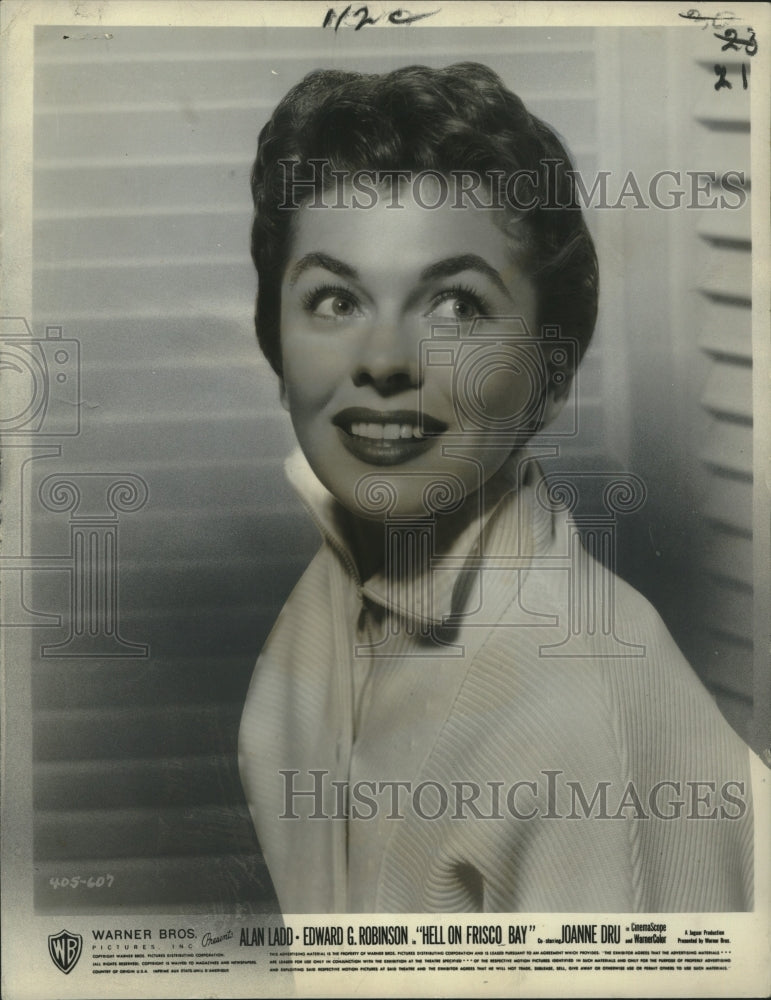 1956 Press Photo Joanne Dru Stars in &quot;Hell on Frisco Bay&quot;, Saenger Theater- Historic Images