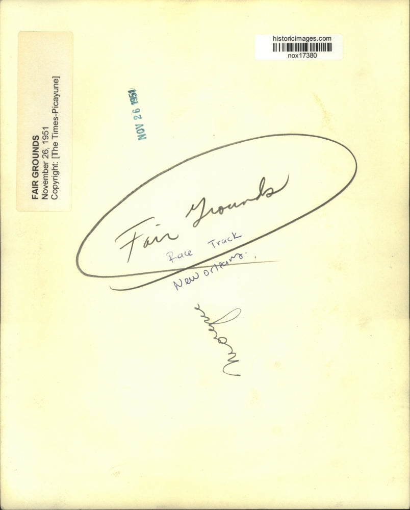 1951 Press Photo Horses on the Race Track at New Orleans Fair Grounds