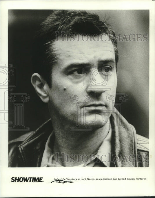 1989 Press Photo Actor Robert DeNiro stars as Jack Walsh, in Midnight Run Movie